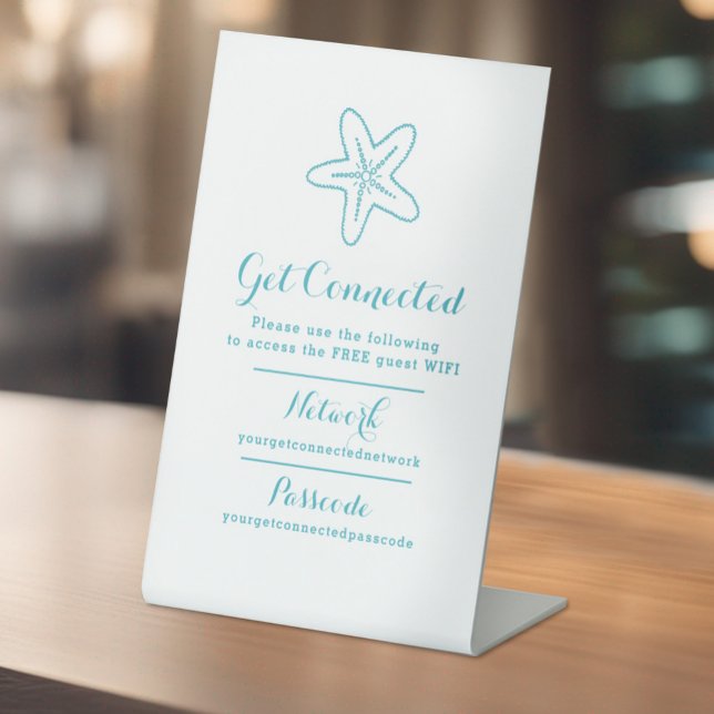 WiFi-Netzwerk-Passwort Gastinfo Sternenblau Sockelschild (Von Creator hochgeladen)