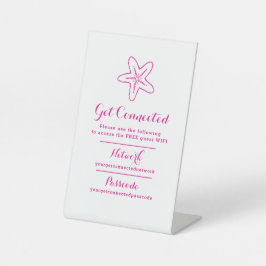 WiFi-Netzwerk-Passwort Gastinfo Sternenfisch rosa Sockelschild