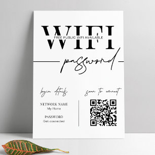 WIFI-Netzwerk-Passwort-QR-Code Schwarz & Weiß Mode Poster