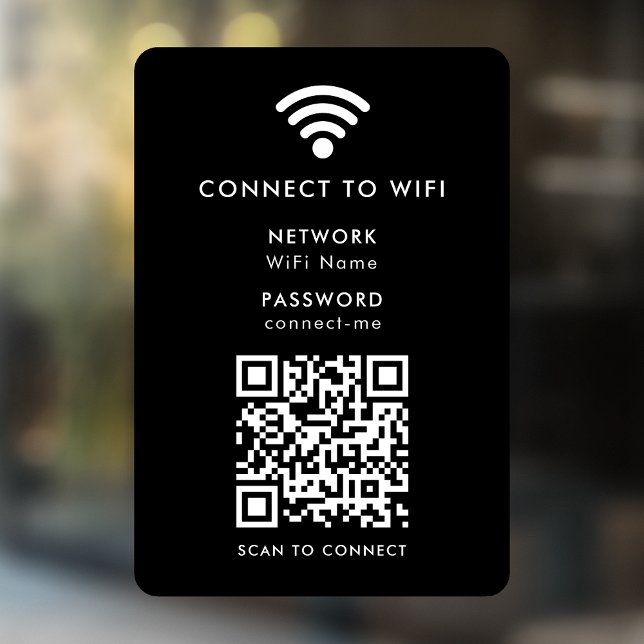 WiFi-Netzwerk | QR Code Internet Password Black Fensteraufkleber (Von Creator hochgeladen)
