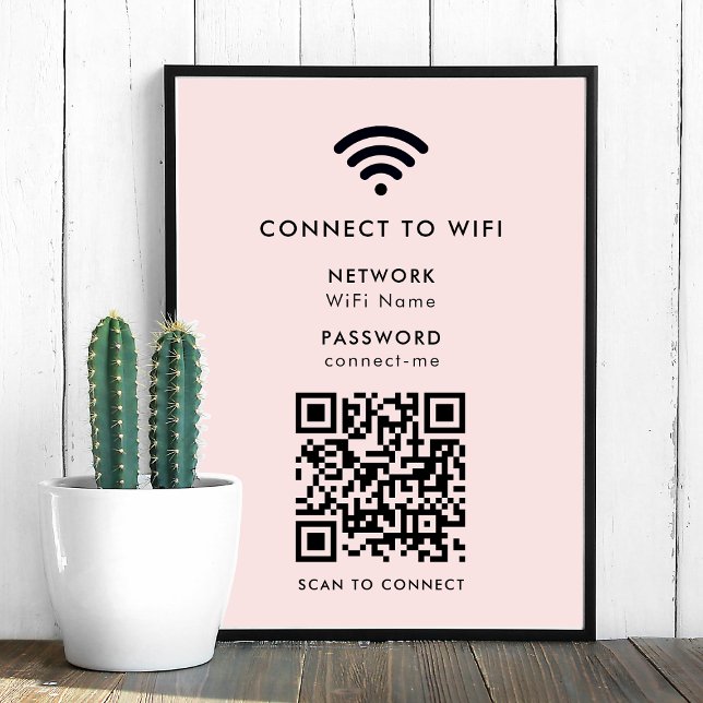 WiFi-Netzwerk QR-Code Internet-Scan zu verbinden r Poster (Wi-Fi poster print wall sign with interactive QR code, connecting visitors seamlessly to your WiFi)