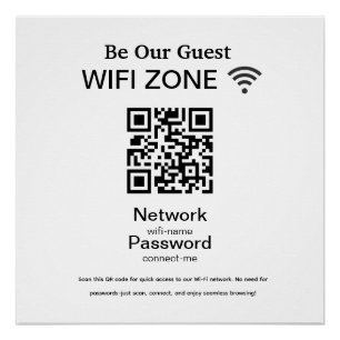 WiFi-Netzwerk   QR Code Internet Scan zum Verbinde Poster