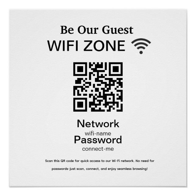 WiFi-Netzwerk | QR Code Internet Scan zum Verbinde Poster (Vorderseite)