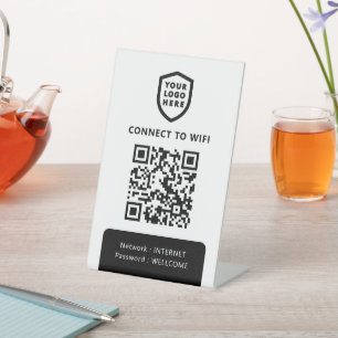 WiFi-Netzwerk QR Code Internet Scan zum Verbinde Sockelschild