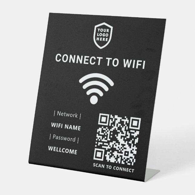 WiFi-Netzwerk | QR Code Internet Scan zum Verbinde Sockelschild (Vorderseite)
