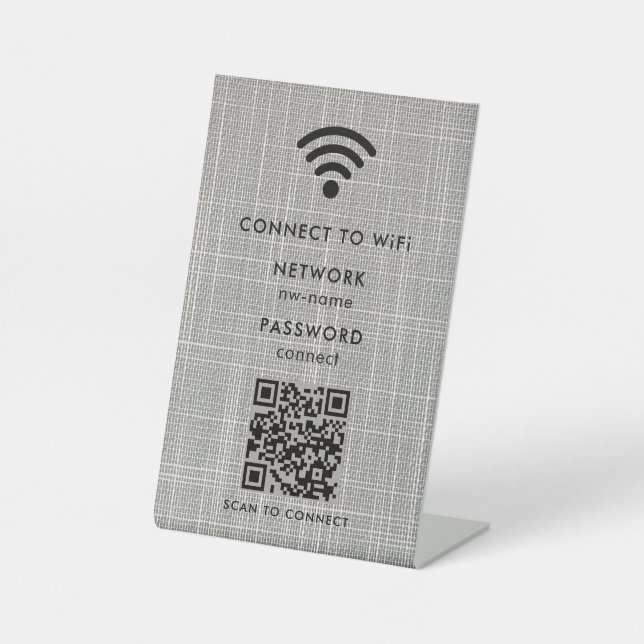 WiFi-Netzwerk | QR-Code prüfen, um eine Verbindung Sockelschild (Vorderseite)