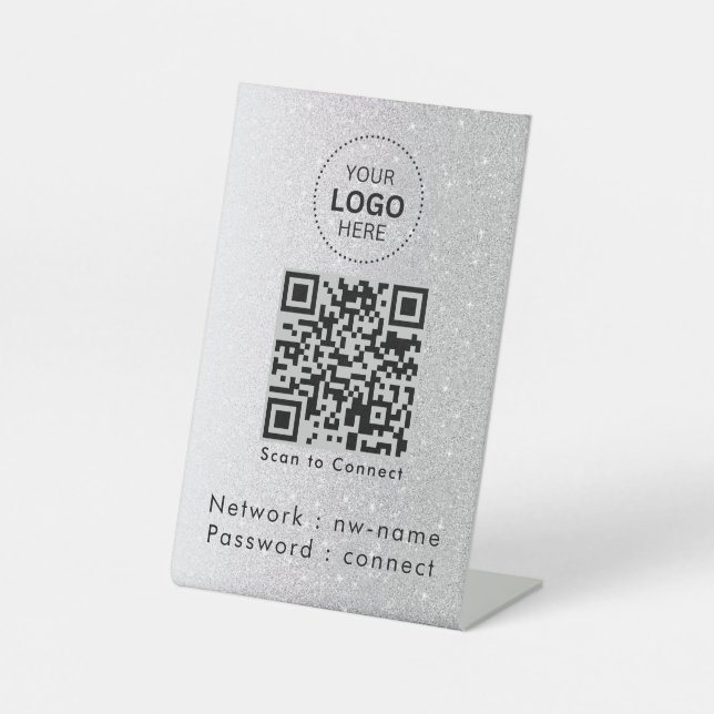 WiFi-Netzwerk | QR-Code prüfen, um eine Verbindung Sockelschild (Vorderseite)