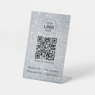 WiFi-Netzwerk QR-Code prüfen, um eine Verbindung Sockelschild