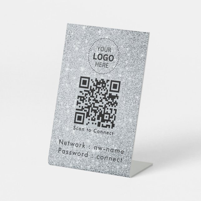WiFi-Netzwerk | QR-Code prüfen, um eine Verbindung Sockelschild (Vorderseite)