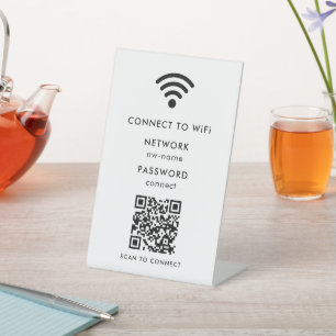WiFi-Netzwerk   QR-Code prüfen, um eine Verbindung Sockelschild