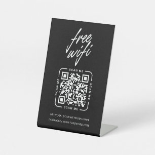 Wifi-Netzwerk-QR-Code Schwarz Moderne Geschäftswel Sockelschild