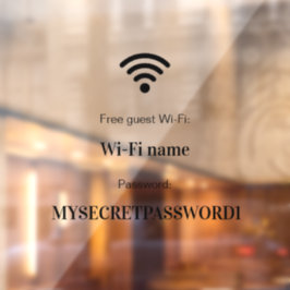 WiFi-Netzwerk- und Kennwortgeschäft Fensteraufkleber