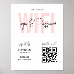 WiFi-Netzwerk- und Kennwortgeschäft Poster