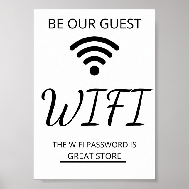 WiFi-Netzwerk- und Kennwortgeschäft Poster (Vorne)