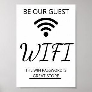 WiFi-Netzwerk- und Kennwortgeschäft Poster