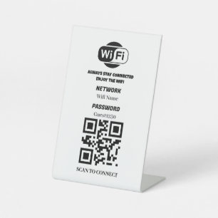 WiFi-Netzwerk- und Kennwortgeschäft Sockelschild
