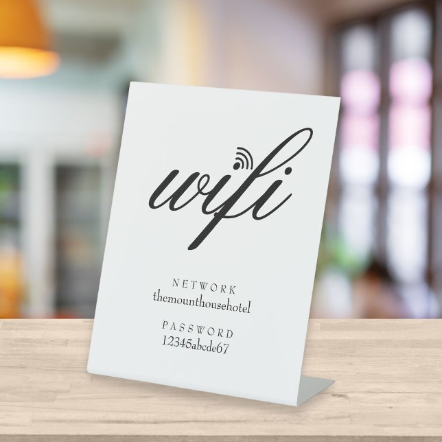 WiFi-Netzwerk- und Kennwortgeschäft Sockelschild (Von Creator hochgeladen)