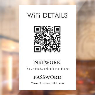 WiFi-Netzwerkzugriff | QR-Codekennwortanzeige Fensteraufkleber