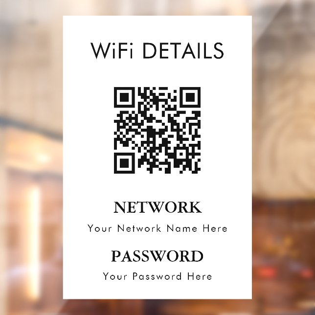 WiFi-Netzwerkzugriff | QR-Codekennwortanzeige Fensteraufkleber (Blatt 2)