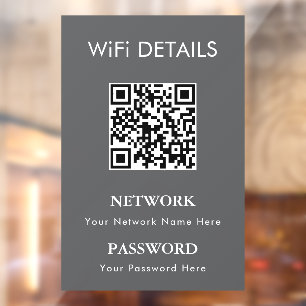WiFi-Netzwerkzugriff QR-Codekennwortanzeige Fensteraufkleber