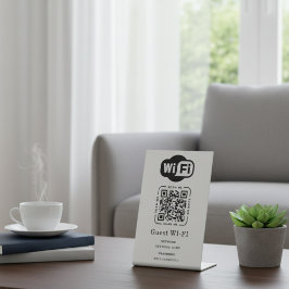 Wifi Password and Network Personalized QR Code Sockelschild