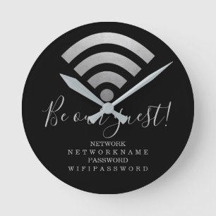 Wifi Password and Network Personalized Runde Wanduhr