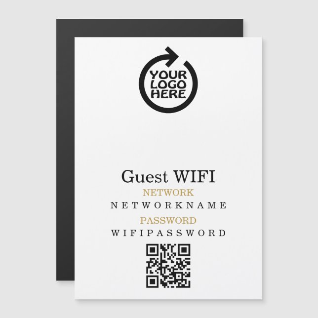 Wifi Password Logo Network Personalized QR Code Magnetkarte (Vorne/Hinten)