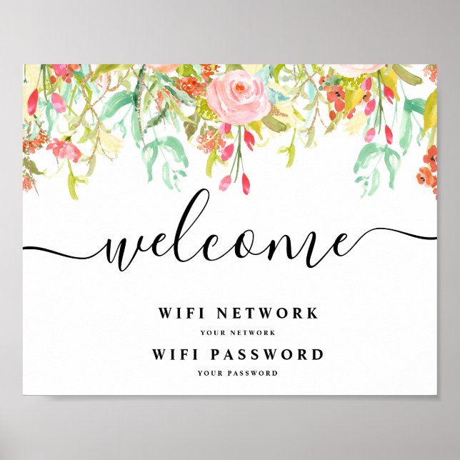 Wifi Password Sign, Wifi Poster (Vorne)