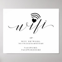 Wifi-Passwort-Kalligrafie-Schrift-Hochzeitsschild
