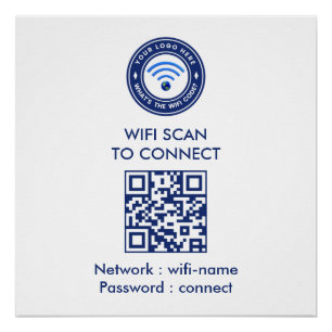 WiFi-Passwort-QR-Code-Schild   Wi‑Fi   Immobilienm Poster