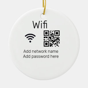 Wifi Passwort-Zeichen hinzufügen Q R Code hier Det Keramik Ornament