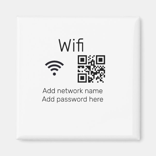 Wifi Passwort-Zeichen hinzufügen Q R Code hier Det Magnet (Vorne)