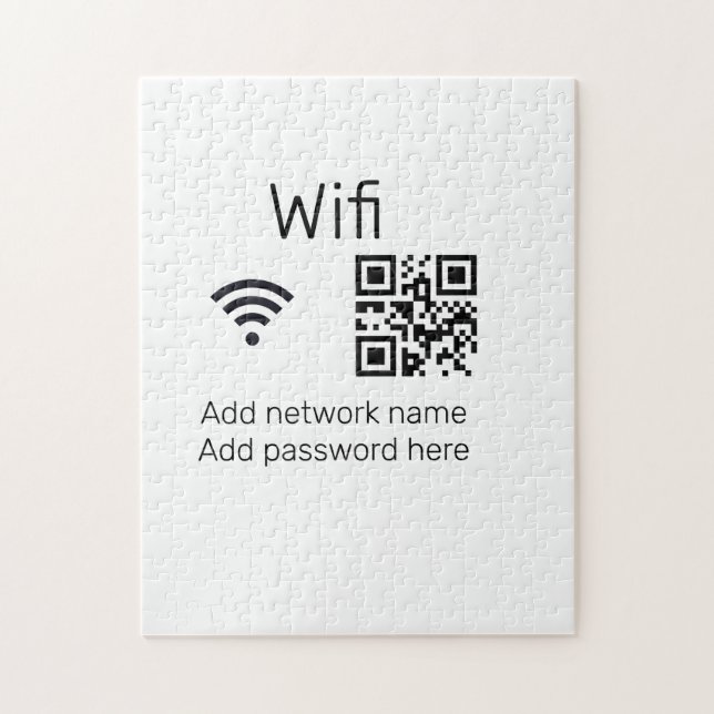 Wifi Passwort-Zeichen hinzufügen Q R Code hier Det Puzzle (Vertikal)