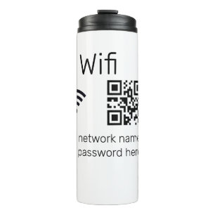 Wifi Passwort-Zeichen hinzufügen Q R Code hier Det Thermosbecher