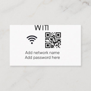 Wifi Passwort-Zeichen hinzufügen Q R Code hier Det Visitenkarte