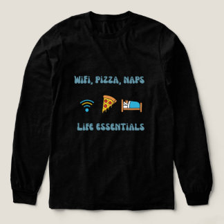 WiFi, Pizza, Nickerchen Lebensunterhalt | Lange Är Tri-Blend Shirt