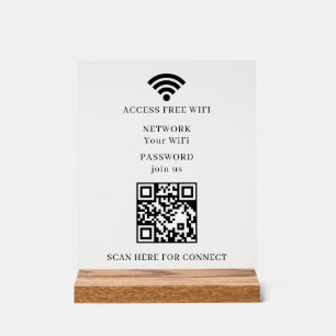 WiFi-QR-Code-Acrylschild Scannen zum Verbinden Acrylschild