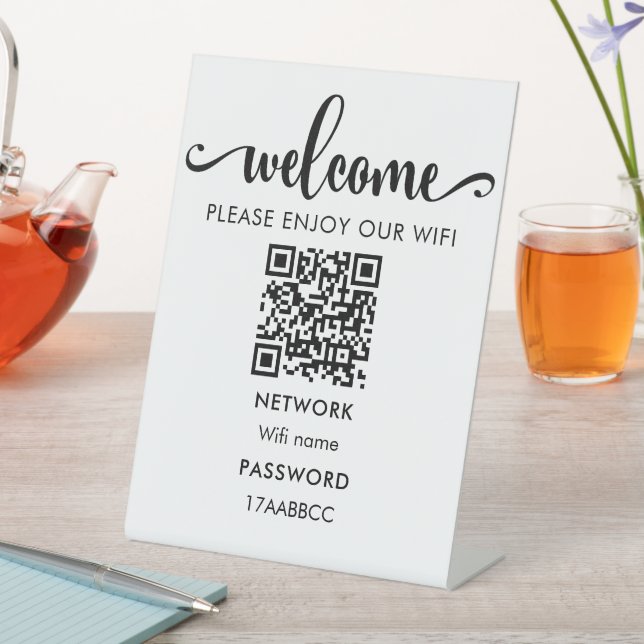 WIFI - QR-Code | Bitte genießen Sie unser Wifi Sockelschild (In Situ)