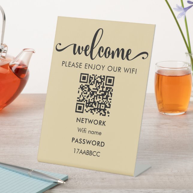 WIFI - QR-Code | Bitte genießen Sie unser Wifi Sockelschild (In Situ)