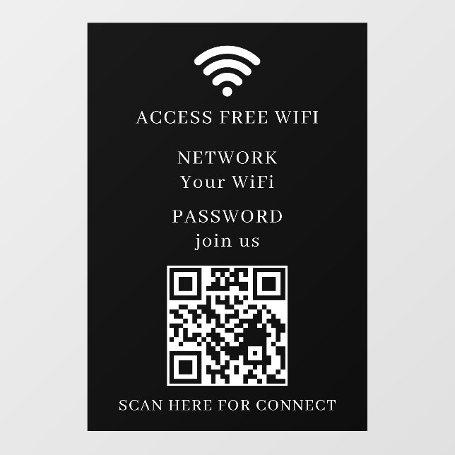 WiFi-QR-Code-Netzwerk-Fensterfolie Aufkleber (Blatt)