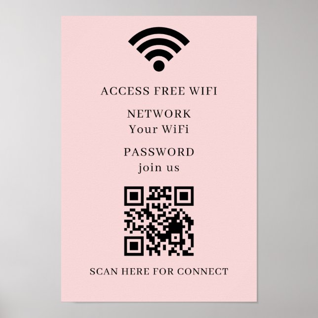WiFi-QR-Code-Netzwerkverbindungsplakat Poster (Vorne)