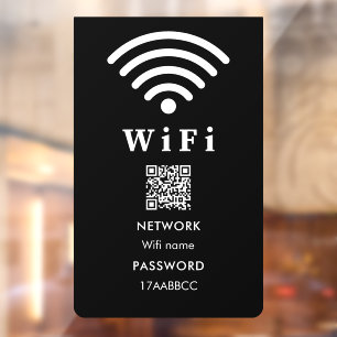 Wifi-QR-Code-Passwort Scanne zum Verbinden Schwa Fensteraufkleber