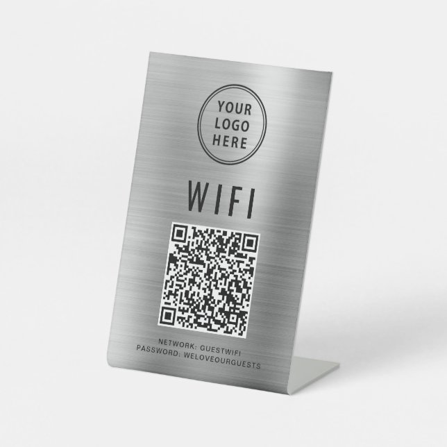 Wifi QR-Code-Prüfung für Firmenlogos zur Verbindun Sockelschild (Vorderseite)
