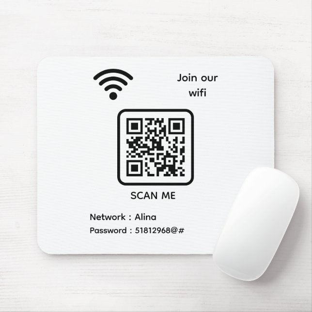 WiFi QR Code Scan Me Melden Sie sich an unserem Wi Mousepad (Mit Mouse)