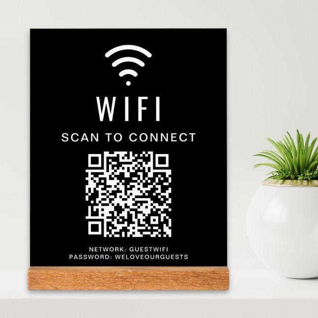 Wifi QR-Code-Scan zur Verbindung von Schwarz Acrylschild (Von Creator hochgeladen)