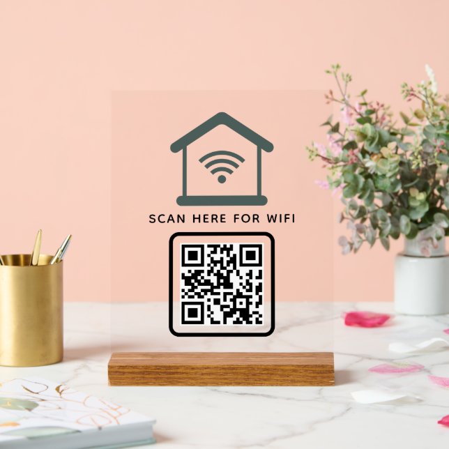 WiFi QR-Code scannen, um selbstklebende Verbindung Acrylschild (Hochzeit)