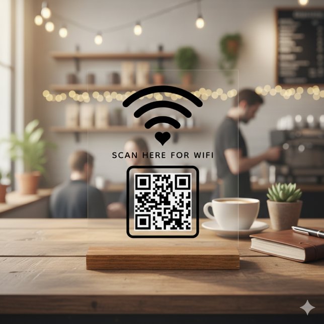 WiFi QR-Code scannen, um selbstklebende Verbindung Acrylschild (Von Creator hochgeladen)