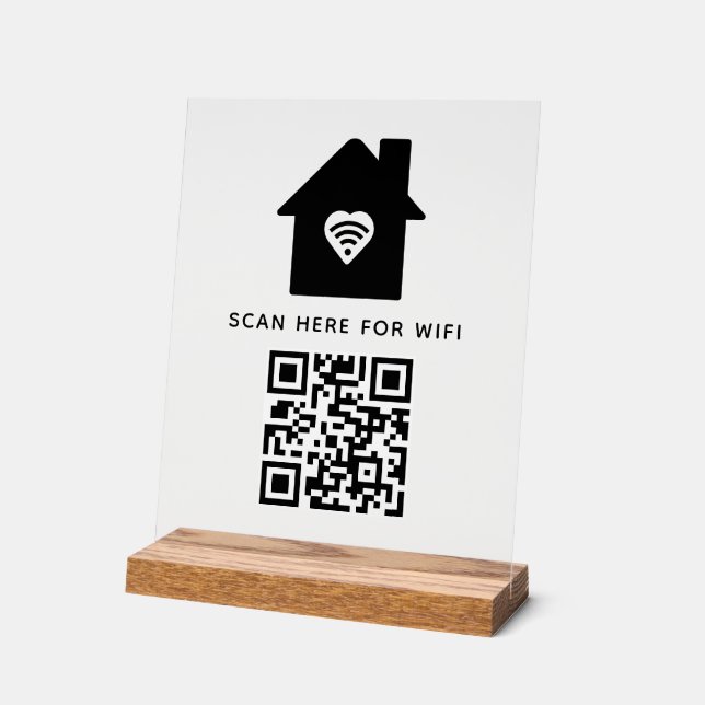 WiFi QR-Code scannen, um selbstklebende Verbindung Acrylschild (Winkel)