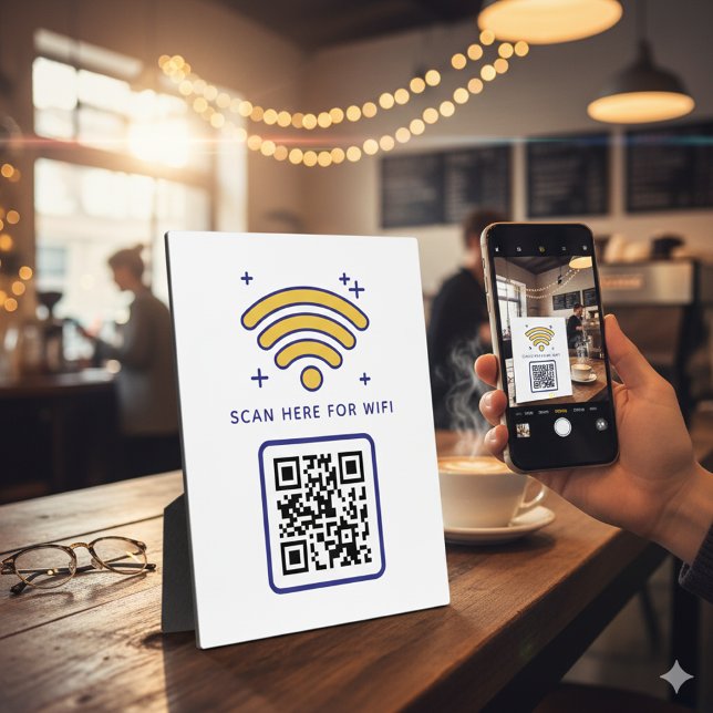 WiFi QR-Code scannen, um selbstklebende Verbindung Fotoplatte (Von Creator hochgeladen)