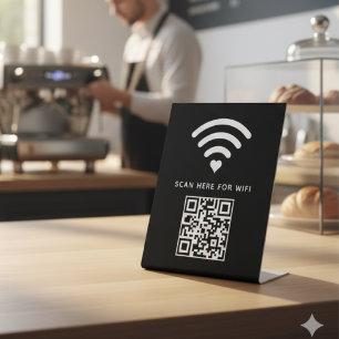 WiFi QR-Code scannen, um selbstklebende Verbindung Sockelschild